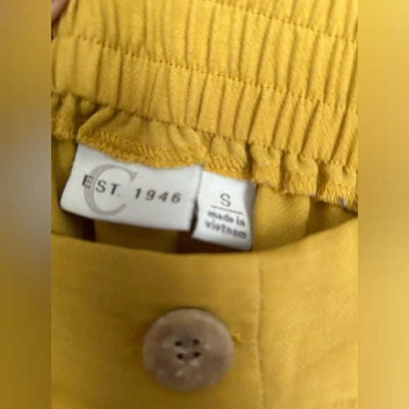 Cato Midi Length Button Down Yellow Skirt with Attached Ribbon Tie Size Small - Picture 8 of 10